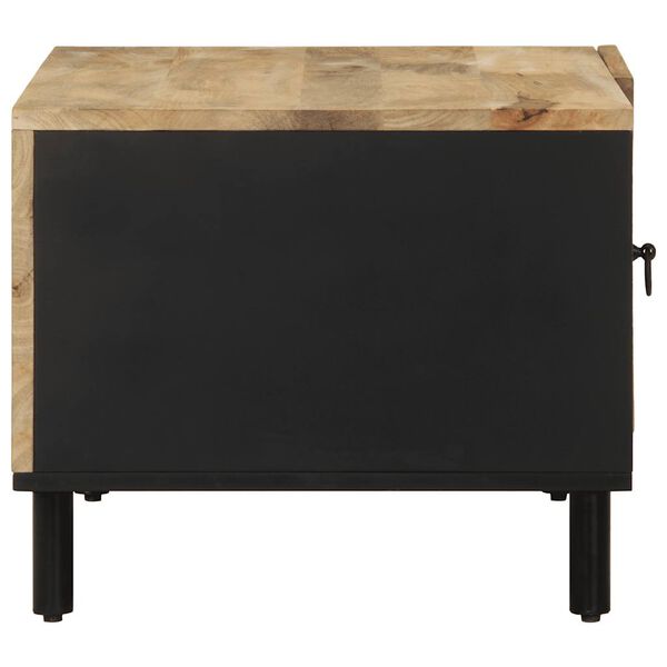 vidaXL Coffee Table Black 80x50x40 cm Solid Rough Wood Mango
