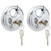 vidaXL Discus Locks with Keys 2 pcs Silver 9 x 2.8 x 9 cm