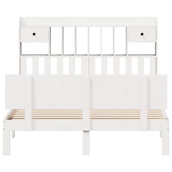 vidaXL Bookcase Bed without Mattress White 160x200cm Solid Wood Pine