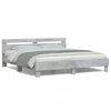 vidaXL Bed Frame with LED without Mattress Concrete Grey 200x200 cm
