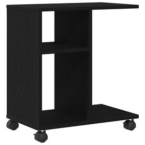 vidaXL Side Table with Shelf Black oak 50 x 30 x 55 cm Engineered Wood