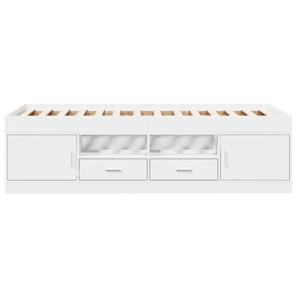 vidaXL Daybed with Drawers without Mattress White 100x200 cm