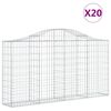 vidaXL Arched Gabion Baskets 20 pcs 200x30x100/120 cm Galvanised Iron