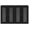 vidaXL Wall Cabinets 2 pcs Black Oak 69.5 x 34 x 90 cm Engineered Wood