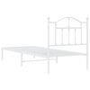 vidaXL Metal Bed Frame without Mattress with Headboard White 90x200cm