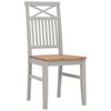 vidaXL Dining Chairs 2 pcs Grey Solid Oak Wood