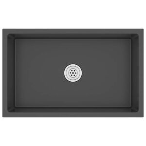 vidaXL Handmade Kitchen Sink Black Stainless Steel