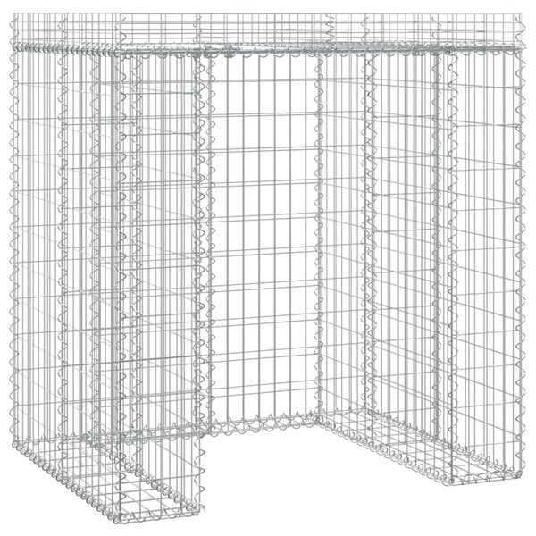 vidaXL Gabion Wall for Garbage Bin 110x91x120 cm Galvanised Iron