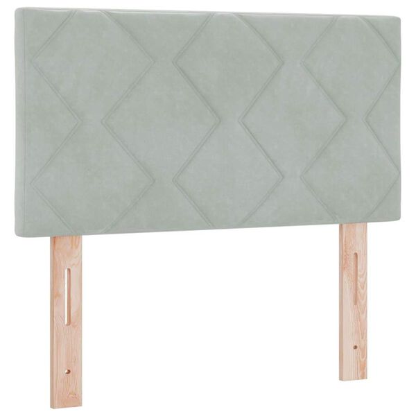 vidaXL LED Headboard with Headboard Light Grey 80 cm Faux Leather