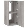 vidaXL TV Wall Cabinet with LED Lights Grey Sonoma 30.5x35x70 cm