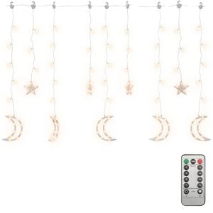 vidaXL Star and Moon Fairy Lights Remote Control 138 LED Warm White