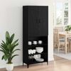 vidaXL Highboard Black Oak 69.5 x 34 x 180 cm Engineered Wood