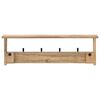 vidaXL Wall-mounted Coat Rack with 4 Hooks Solid Wood Mango
