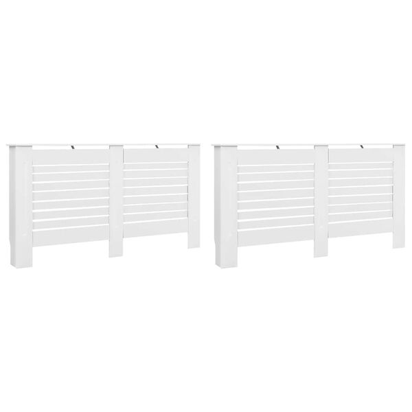 vidaXL Radiator Covers 2 pcs White 152x19x81.5 cm MDF