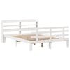 vidaXL Bed Frame with Headboard without Mattress White 140x190 cm
