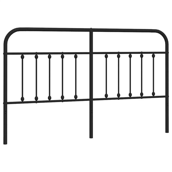 vidaXL Metal Headboard Black 180 cm