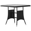 vidaXL Garden Table Black 80x80x74 cm Poly Rattan