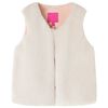Kids' Vest Faux Fur Beige 140
