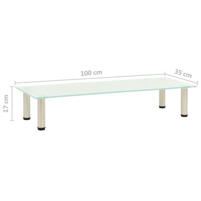 vidaXL TV Stand Frosted 100x35x17 cm Tempered Glass