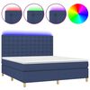 vidaXL Box Spring Bed with Mattress&LED Blue 180x200 cm Fabric