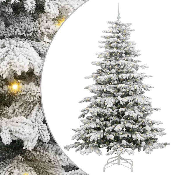 vidaXL Artificial Hinged Christmas Tree White 240 cm PE and PVC