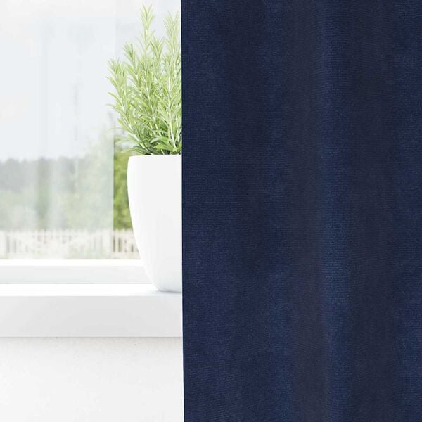 vidaXL Curtains with Curtains 2 pcs Dark blue 140 x 225 cm Velvet