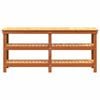 vidaXL Work Bench with Shelf with Storage Wax Brown Solid Pine Wood