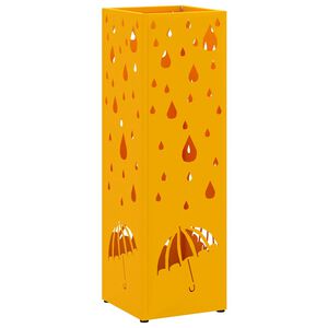 vidaXL Rain Umbrella Stand Mustard 15.5 x 15.5 x 49 cm Steel