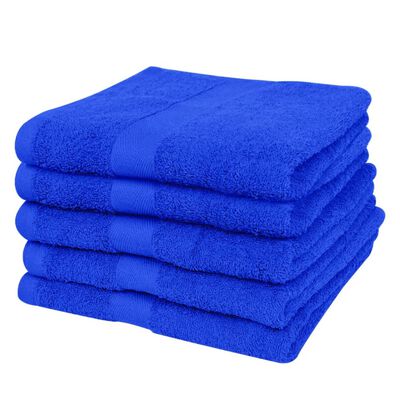 vidaXL Home Hand Towel Set 5 pcs Cotton 500 gsm 50x100cm Royal Blue