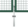 vidaXL Mesh Garden Gate Steel 400x125 cm Green