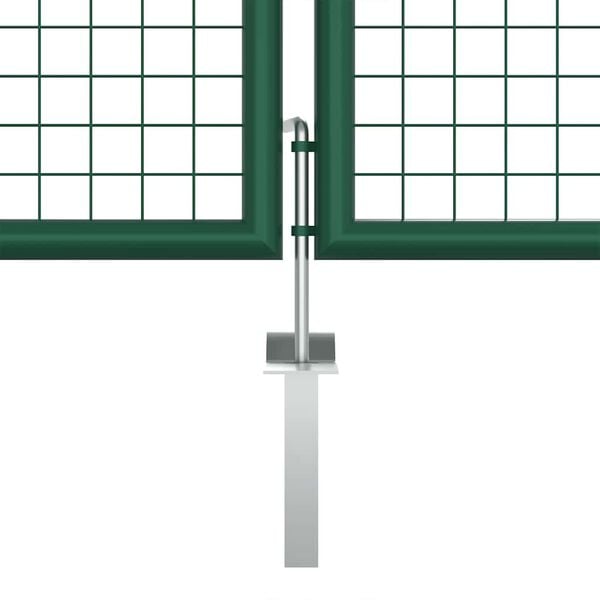 vidaXL Mesh Garden Gate Steel 400x125 cm Green