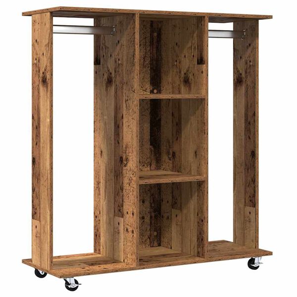 vidaXL Wardrobe with Shelf Old Wood 102 x 38 x 110 cm Engineered wood
