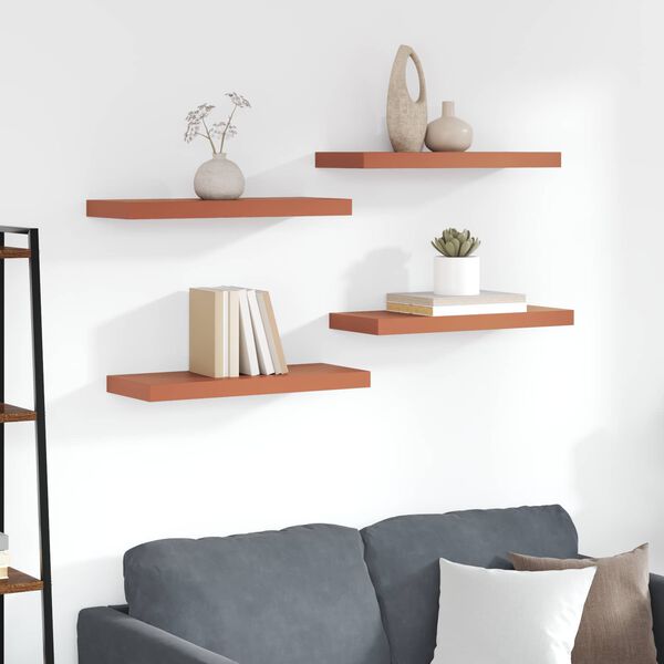 vidaXL Wall Shelf 4 pcs Red 60 x 23 x 4 cm Engineered Wood