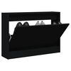 vidaXL Shoe Cabinet Black 80x21x57 cm Engineered Wood