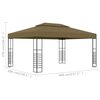 vidaXL Gazebo 3x4 m Taupe 180 g/m²