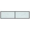 vidaXL TV Cabinet White Marble 160x40x40.5 cm Tempered Glass
