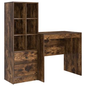 vidaXL Desk Smoked Oak 125.5 x 50 x 127 cm 2 pcs