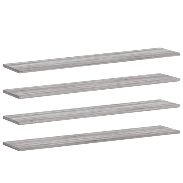 vidaXL Wall Shelves 4 pcs Grey Sonoma 100x20x1.5 cm Engineered Wood