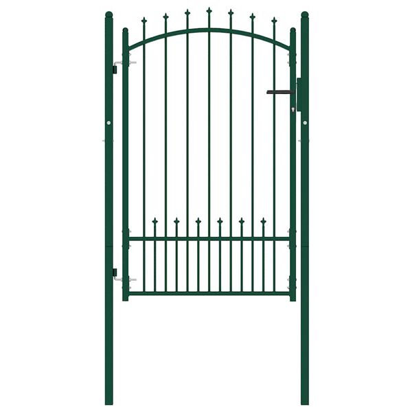 vidaXL Fence Gate Emmen with Spikes Steel 104x117 cm Green