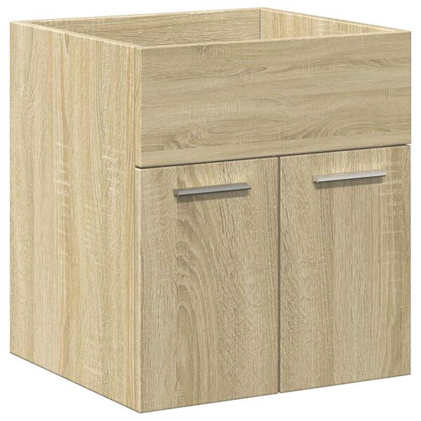 vidaXL 2 Piece Bathroom Furniture Set Sonoma Oak Engineered Wood