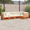 vidaXL 5 Piece Garden Sofa Set Wax Brown Solid Wood Pine