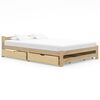 vidaXL Bed Frame without Mattress with 4 Drawers Solid Wood 160x200 cm