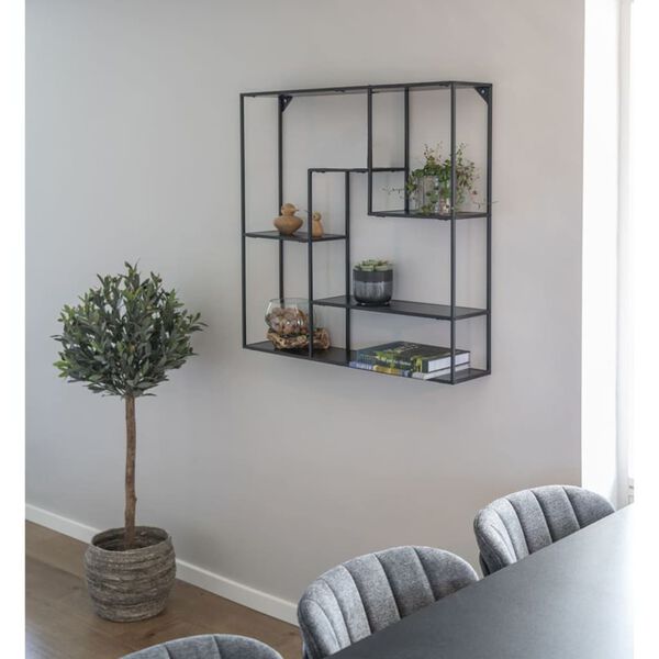 House Nordic Wall Shelf Avery 85x18x85 cm Black