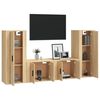 vidaXL 4 Piece TV Cabinet Set Sonoma Oak Engineered Wood