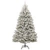 vidaXL Artificial Christmas Tree Green and White 300 cm PVC and Metal