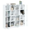 vidaXL Bookcase with Doors White 136x37x142 cm Engineered Wood