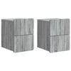 vidaXL Wall-Mounted Bedside Cabinet 2 pcs Grey Sonoma