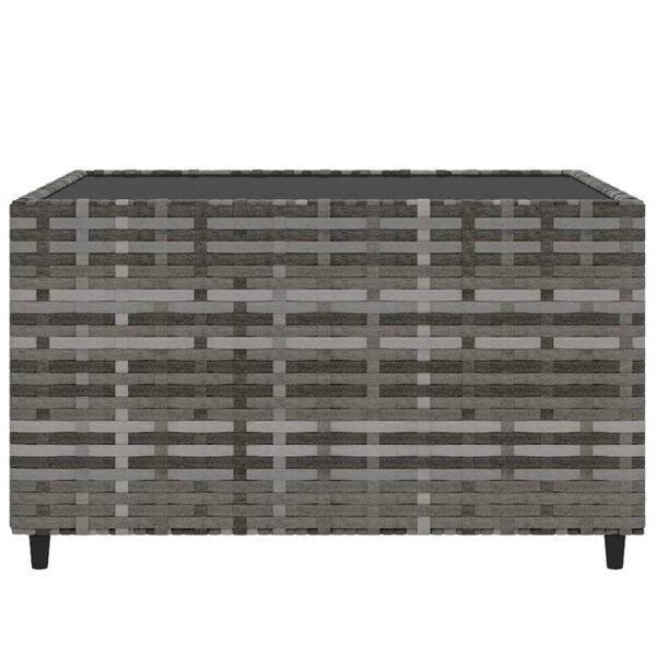 vidaXL Square Garden Coffee Table Grey 50x50x30 cm Poly Rattan