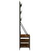 vidaXL Clothes Rack with Shoe Storage Smoked Oak 100x40x184 cm