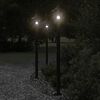 vidaXL Outdoor Floor Lamps 3pcs Black 120 cm Stainless Steel